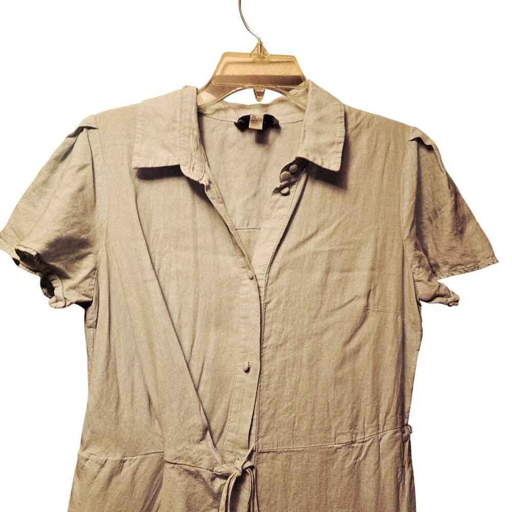 Nordstrom Rack linen blend button front shirt midi dress size xs - Picture 3 of 5